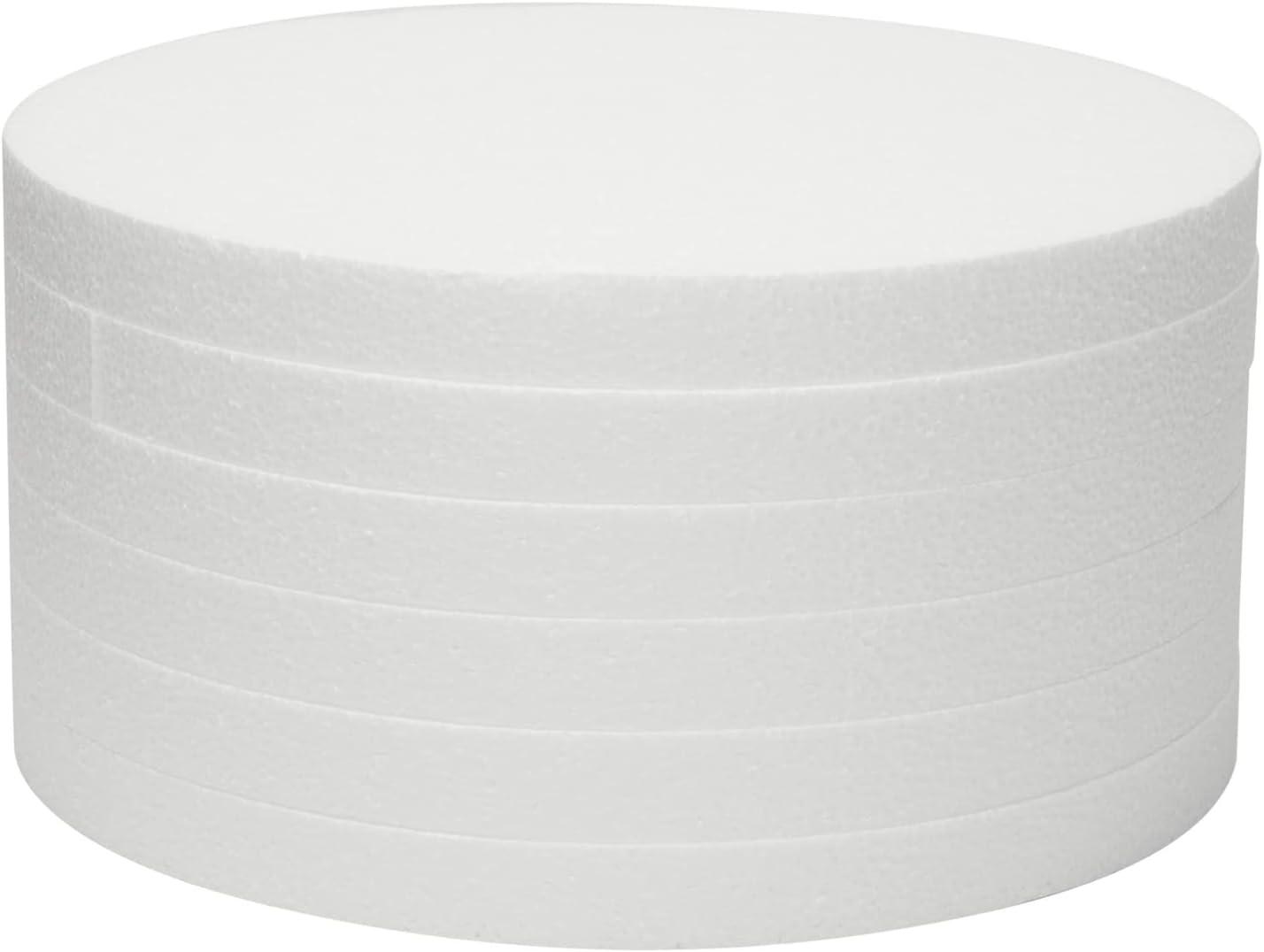 6 Pack 12x12-inch Round Foam Circles for Crafts, 1 Thick, for DIY Projects, Decorations (White)