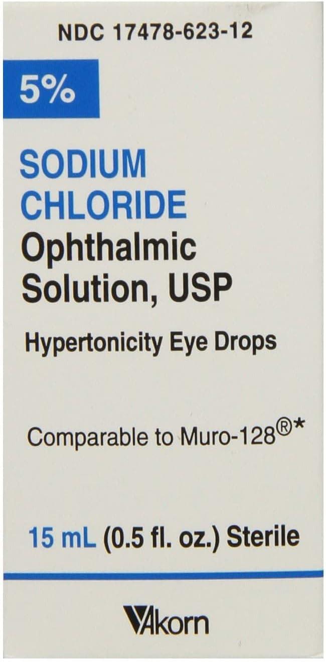 Akorn USP 5 Sodium Chloride Ophthalmic Solution, 0.5 Fluid Ounce by