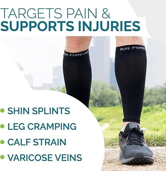 Run Forever Calf Compression Sleeves Leg and Calf Brace for Men