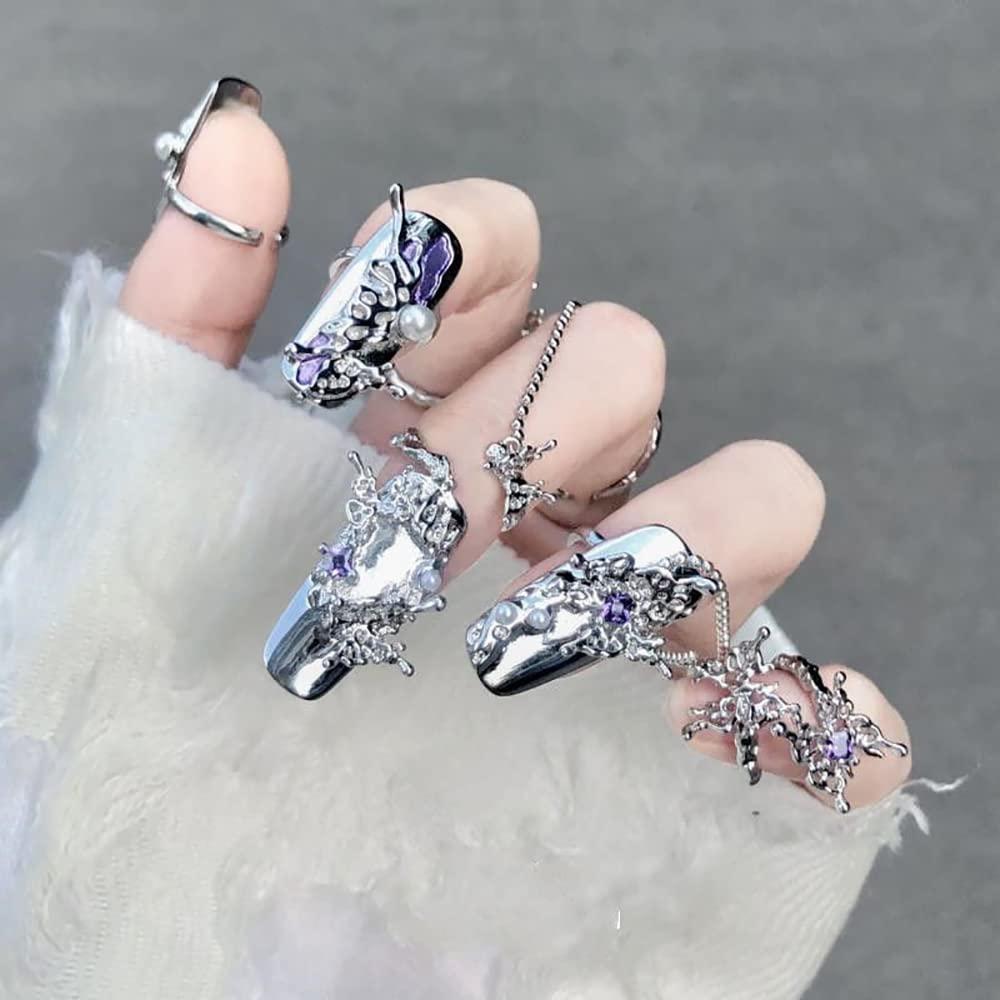 10Pcs Finger Tip Nail Rings for Women Girls, Adjustable Opening Nail Art  Charms Accessories, Finger Tip Ring Claw Rings Nail, Irregular Fingertip  Nail Armor Ring Punk Jewelry Set