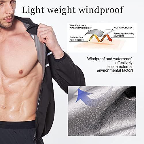 NINGMI Sauna Suit for Men Sweat - Long Sleeve Shirt Jacket Workout