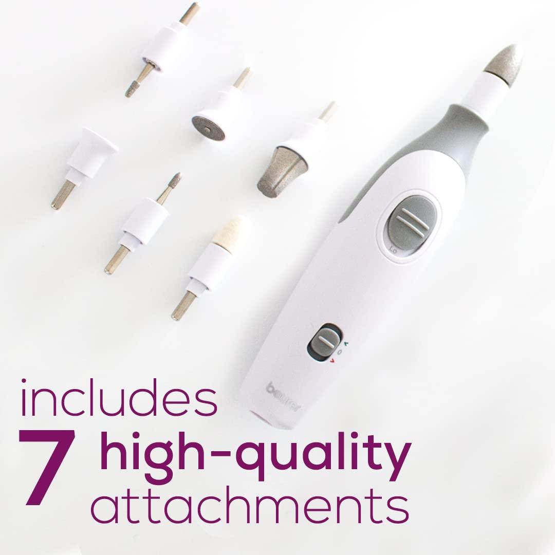 Beurer MP32 Electric Nail Drill 7 Attachments, 3 Speeds, 10 ft Cord