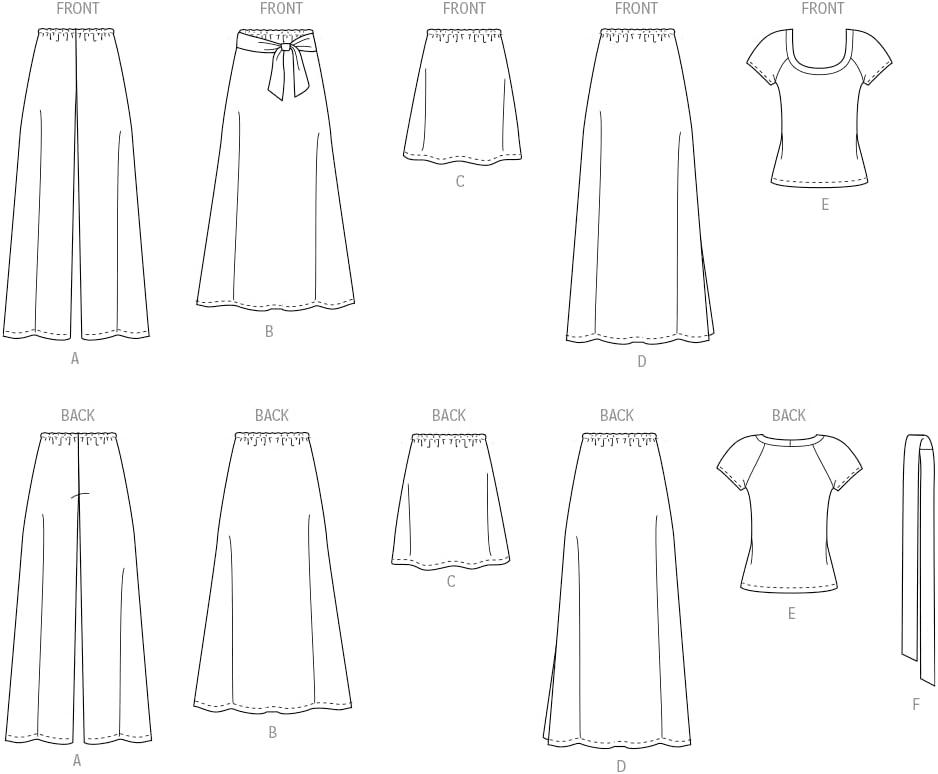 Simplicity 6762 Sewing Pattern Kit for Misses' Tops, Pants, and Skirts