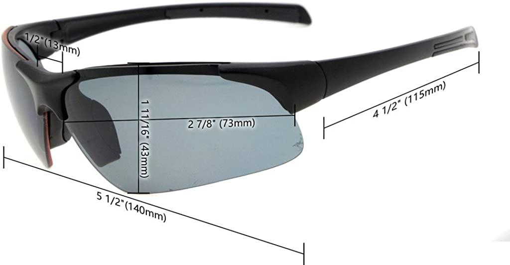 Eyekepper TR90 Unbreakable Sports Half-Rimless Bifocal Sunglasses Baseball  Running Fishing Driving Golf Softball Hiking White/Grey Lens 2.25 x