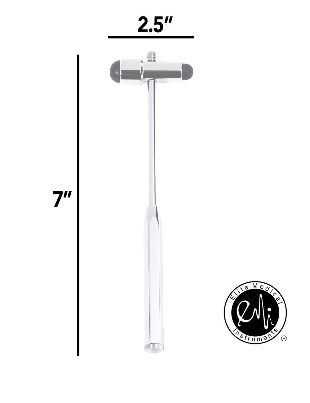 EMI Buck Neurogical Reflex Testing Hammer with Needle and Brush Black