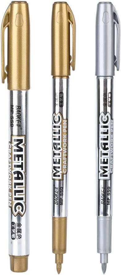 MYARTOOL Metallic Marker Pens, Gold Metallic Permanent Markers for Artist  Illustration, Crafts, Gift Card Making, Scrapbooking, Fabric, DIY Photo