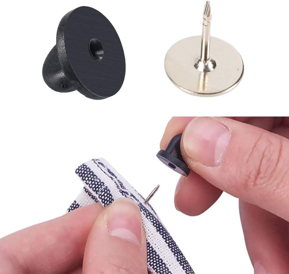 Tie Tacks Blank Pins with PVC Rubber Pin Backs 50 Pairs Locking