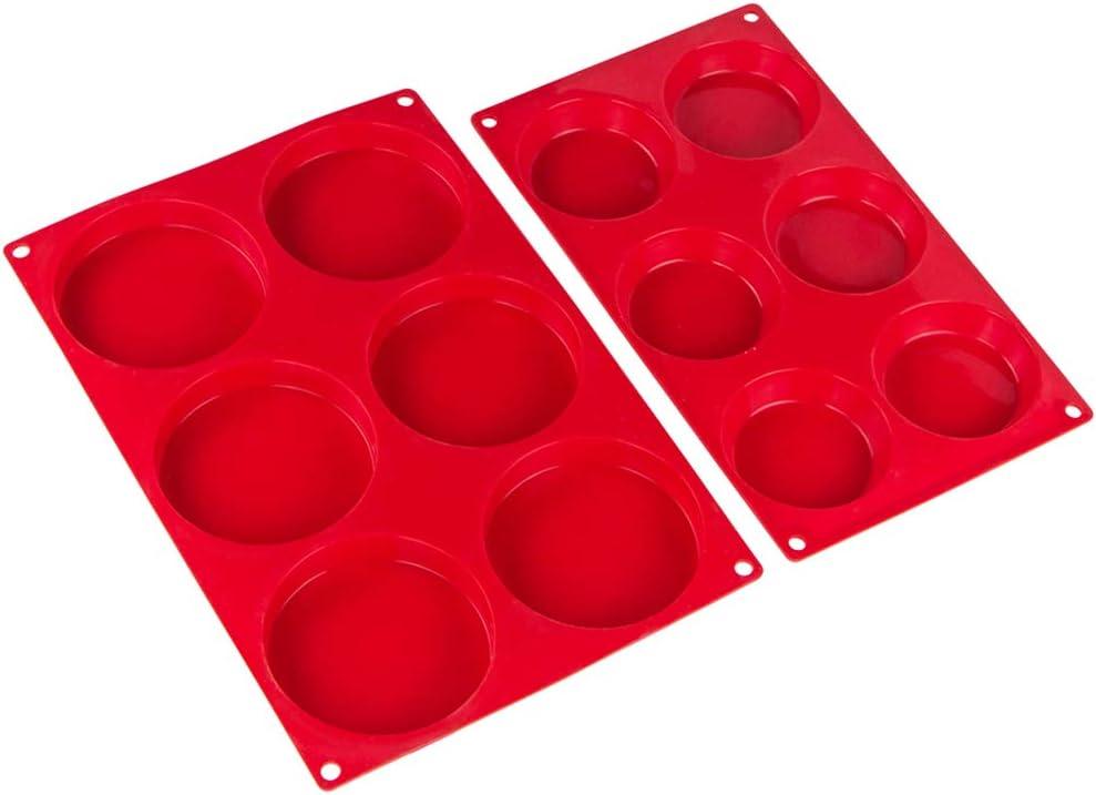 Non-stick Silicone Muffin Top Pan And Egg Molds - Round, 6 Cavity