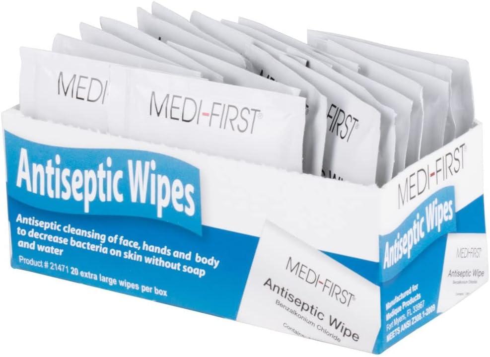 Antiseptic First Aid Wipes 20 Wipes per Box Effective First Aid