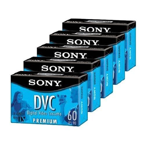 Sony DVM60PRL Premium MiniDV 60min Data Tape Cartridge 5 Pack High