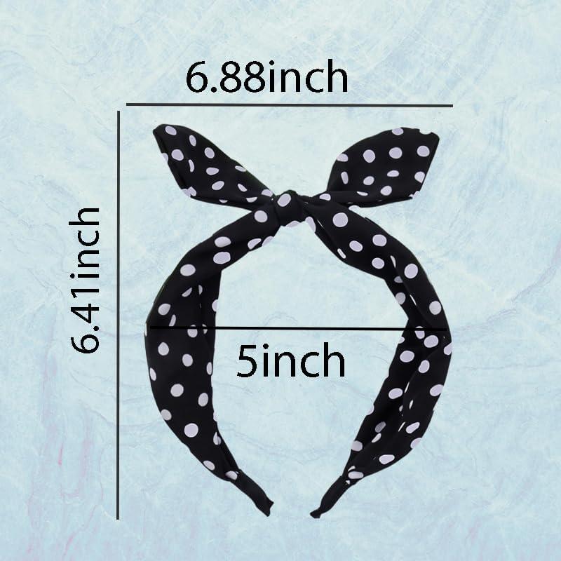 Blace Bow Polka Dot Headband Bowknot Spa Skincare Headband for