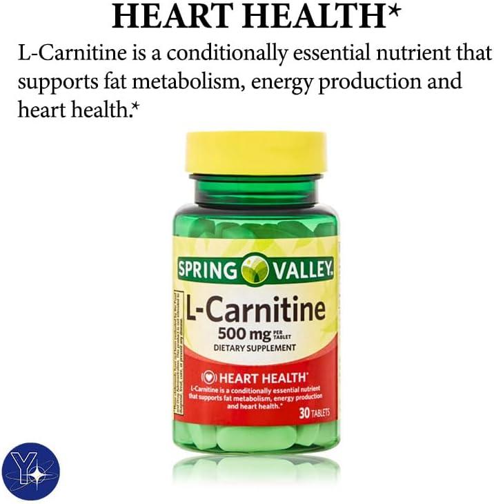 Shop L-Carnitine Amino Acid Supplement - Spring Valley 500mg 30 Count |  Unflavored | YOLOMOLO Gift Bookmark Included | International Shipping  Available | Buy Now with Express International Delivery | GoSupps.com