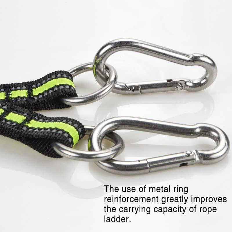 Sailortenx Boat Ladder Rope Inflatable Boat Rope Ladder 3 Step Marine