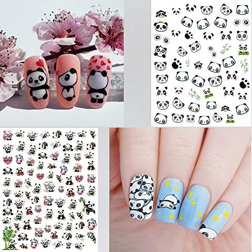 Premium Photo | Nails Design With Cute Animal Prints Like Pandas With  Monoch Art Creative Idea Inspiration Salon
