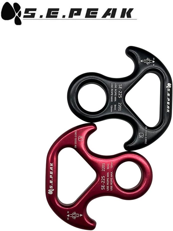 Peak Rescue Figure Descender Aluminum Alloy Black 30kN