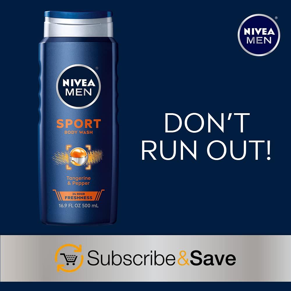 NIVEA MEN Sport Body Wash, Pack of 3 16.9 Fl Oz (Pack of 3)