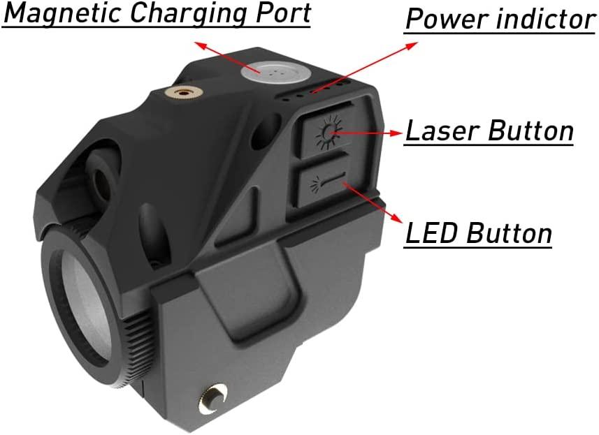 Laspur Tactical Sub Compact Rail Mount Laser Sight with High Lumen ...