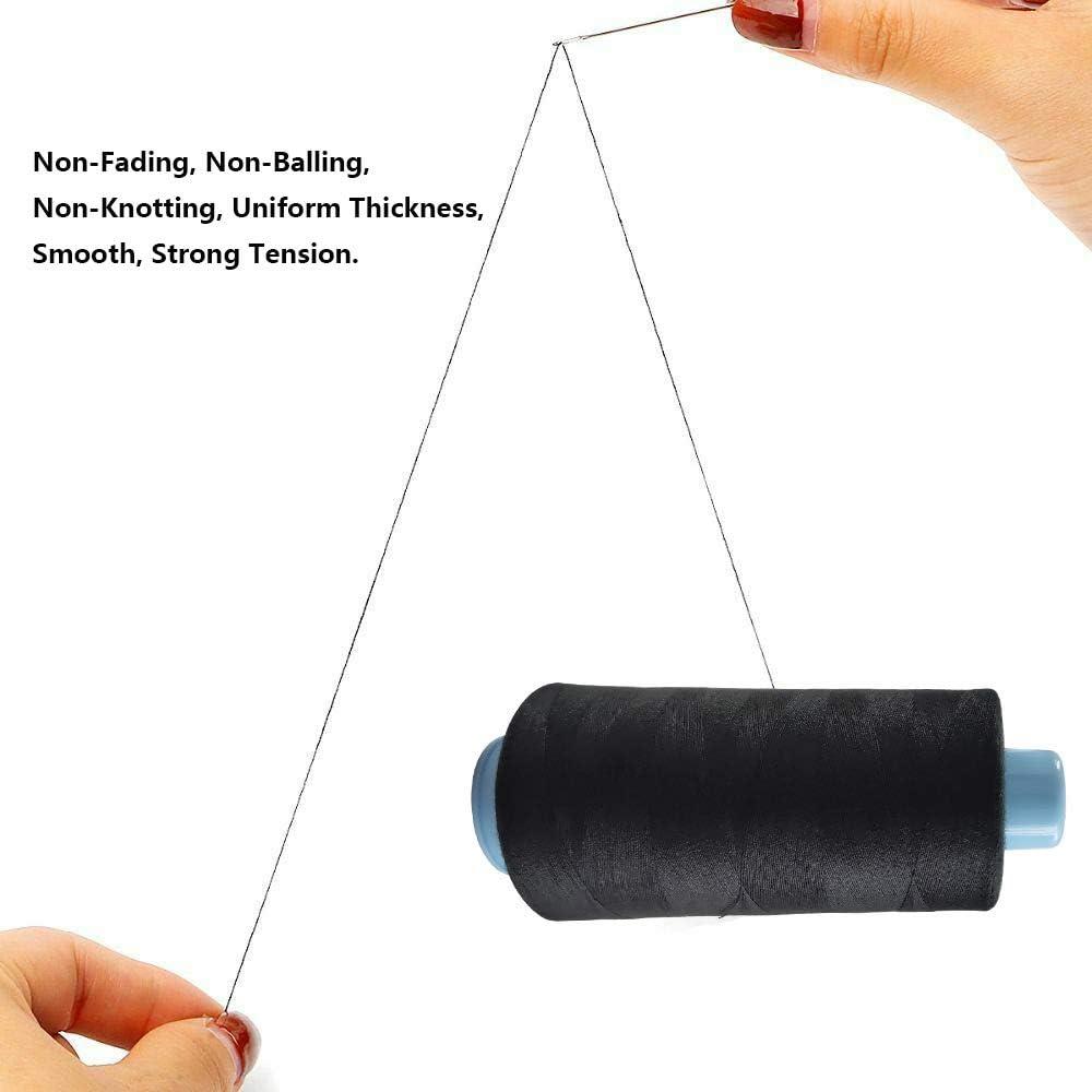 2 Spools Polyester Sewing Thread Spools 2 Colors White and Black 3000 Yards  Each Spool 40/2 All-Purpose Connecting Threads for Sewing Machine and Hand  Repair Works for Hand & Machine Sewing