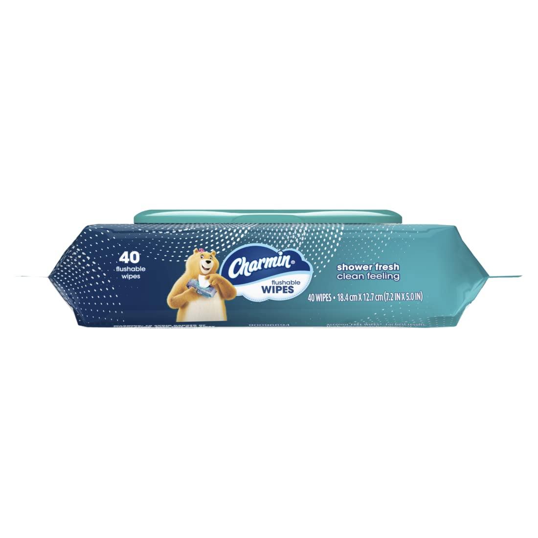 Charmin Flushable Wipes, 4 Flip-Top Packs, 40 Cleansing Wipes Per Pack - View #12