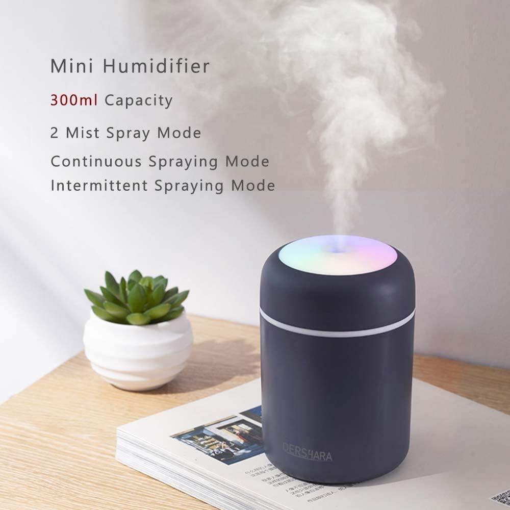 AISHNA Humidifier Colorful Cool Mini Humidifier,Essential Oil Diffuser  Aroma Essential Oil USB Cool Mist Humidifier,2 Adjustable Mist Modes, Super  Quiet,for Car,Office,Bedroom(Navy)