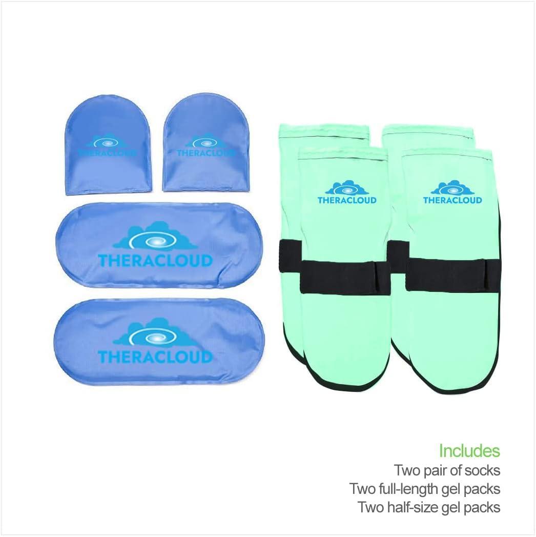 Cold Therapy Neuropathy Ice Socks 4 Gel Packs for Foot Pain Relief 2 Pair