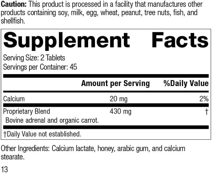 Standard Process Adrenal Desiccated / Adrenal Support for Energy