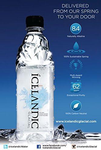 Icelandic Glacial Natural Spring Water from Iceland 500ml 24 Count