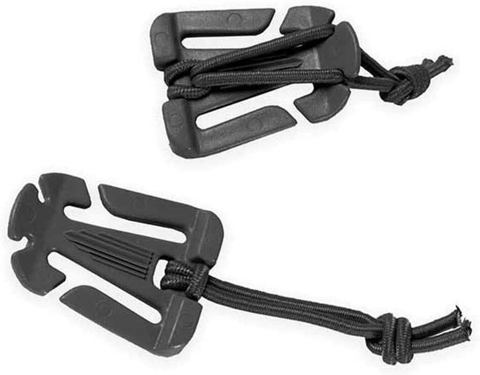 GearHill 8-Pack Molle Web Dominators With Elastic String - Tactical Backpack Attachment Clips Black