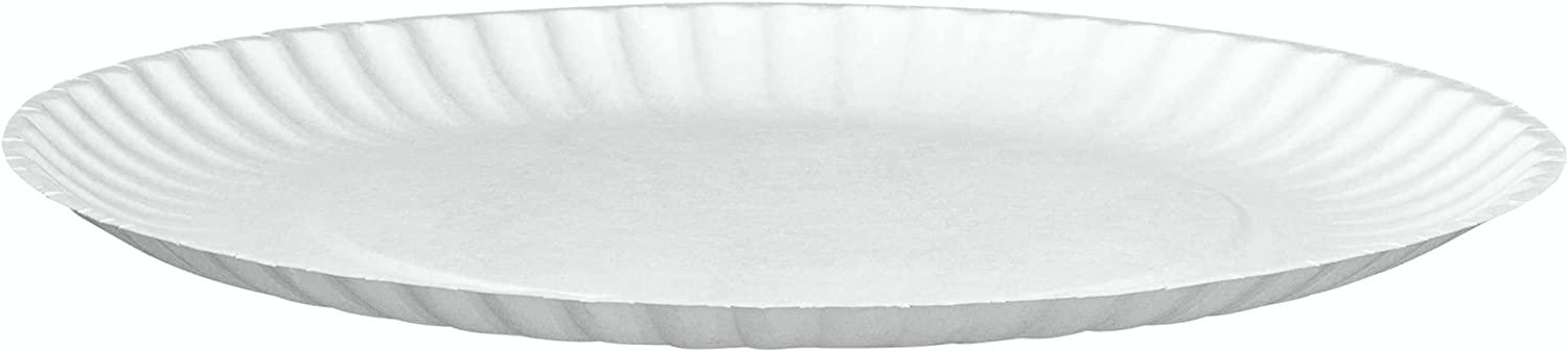 Comfy Package 200 Pack Disposable White Uncoated Paper Plates 9 inch Large