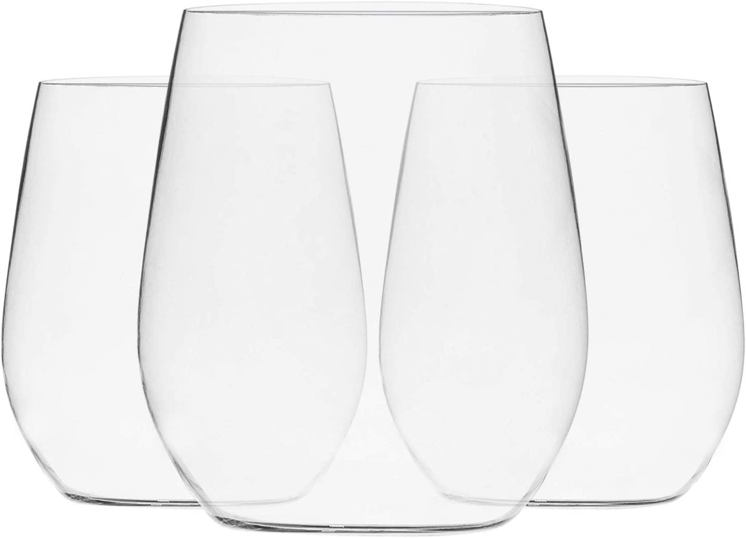 48 Pack Plastic Stemless Wine Glasses Disposable 12 Oz Clear Plastic