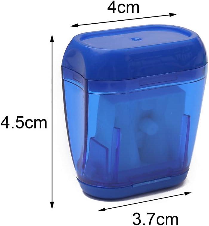 JEFURE Manual Pencil Sharpeners 4PCS in 4 Colors with Container, Double