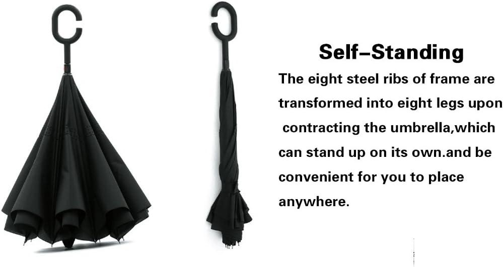 LLanxiry Umbrella,Inverted Reverse Upside Down Umbrellas with CShaped