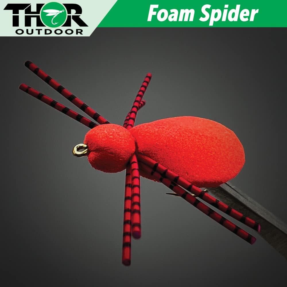 Thor Outdoor Foam Spider Fly Fishing Set - Topwater Dry Flies for Bass ...