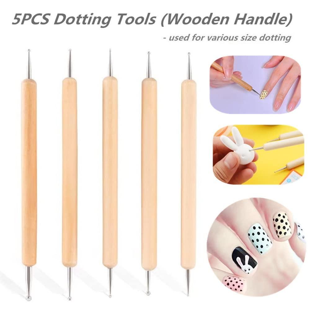 FULINJOY 10PCS Dotting Tools Set for Nail Art Embossing Stylus for