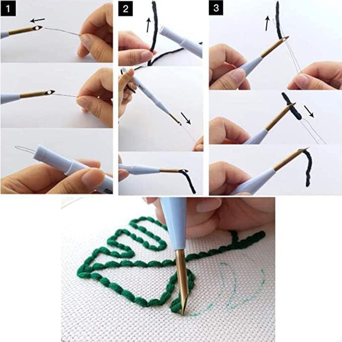 Punch Needle Kit Rug Set Embroidery Kits For Beginner Starter With Stamped Color Pattern Instruction Yarn Adjule Pen Hoop Hooking Diy Tools Van Gogh Starry Sky