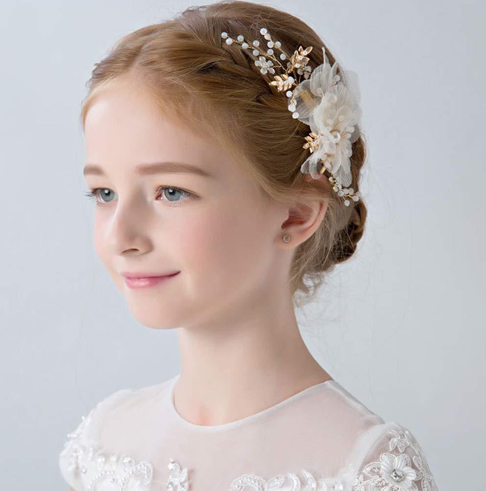 Flower Girl Hair Accessory Pearls White Floral Cute Elegant Hair Pin