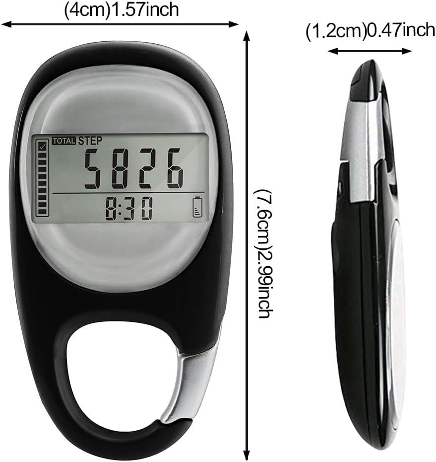 Hojalis 3D Pedometer Portable Digital Step Counter with Clip