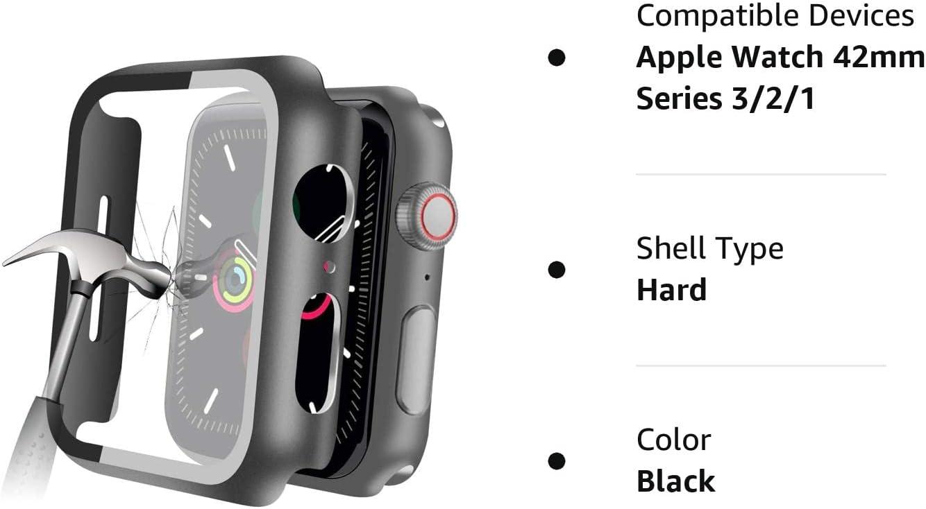 YMHML Compatible with Apple Watch 42mm Series 3/2/1 Case with