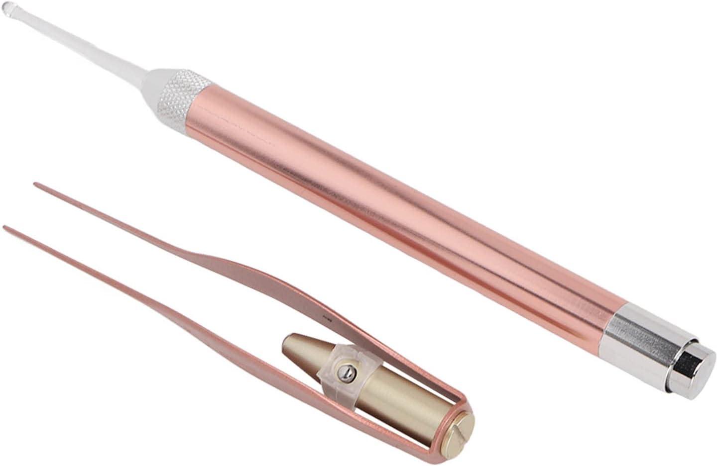 Ear Wax Removal Light Earpick Visible Rose Gold Full Polishing with