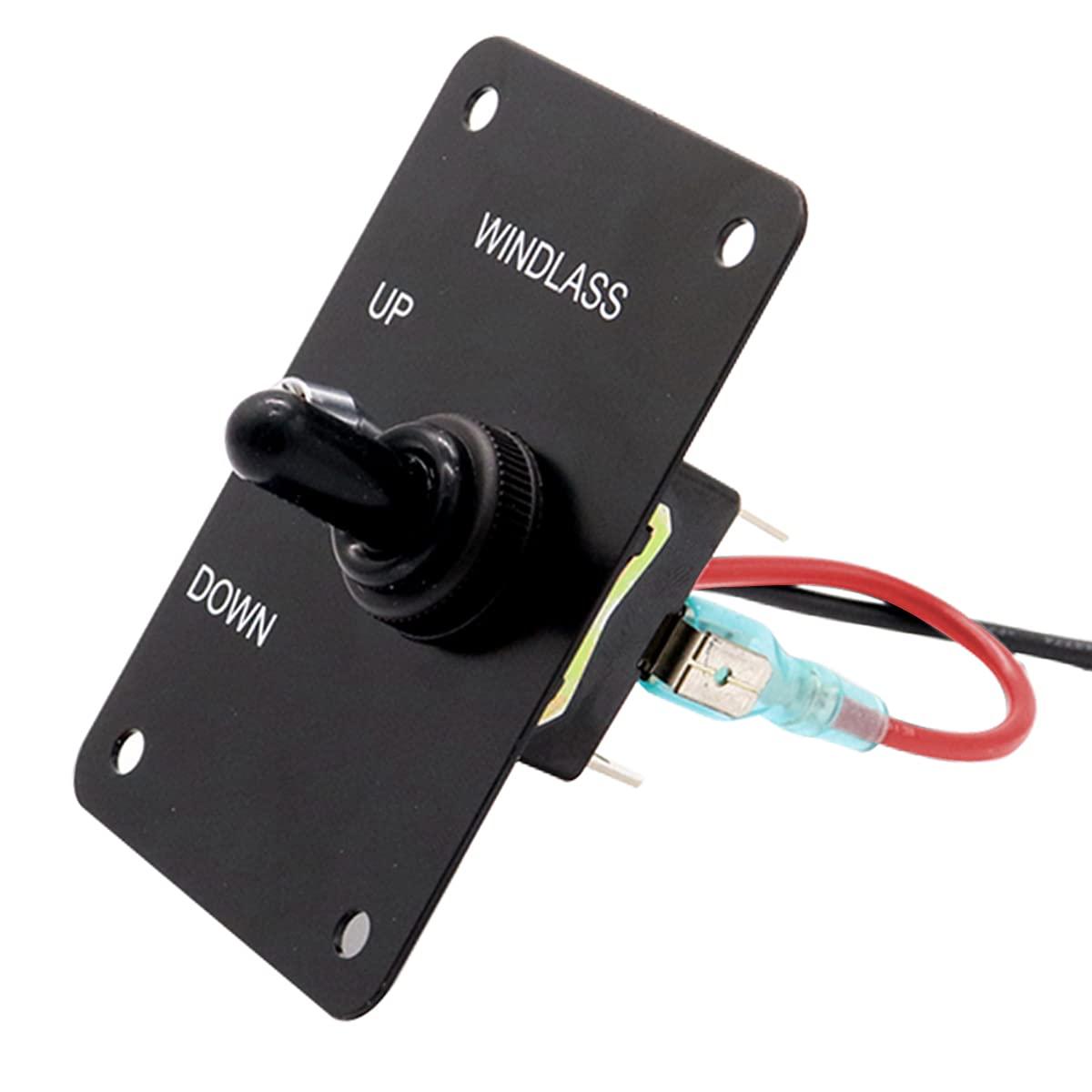 Anchor Windlass Up/Down Rocker Switch Panel Marine Windlass ONOFFON Control Panel With Red LED