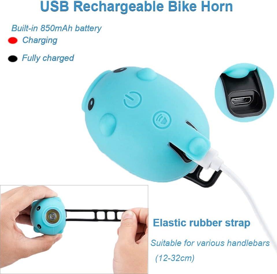 AaiLucky Bike Scooter Horn with Headlight, Rechargeable Bicycle