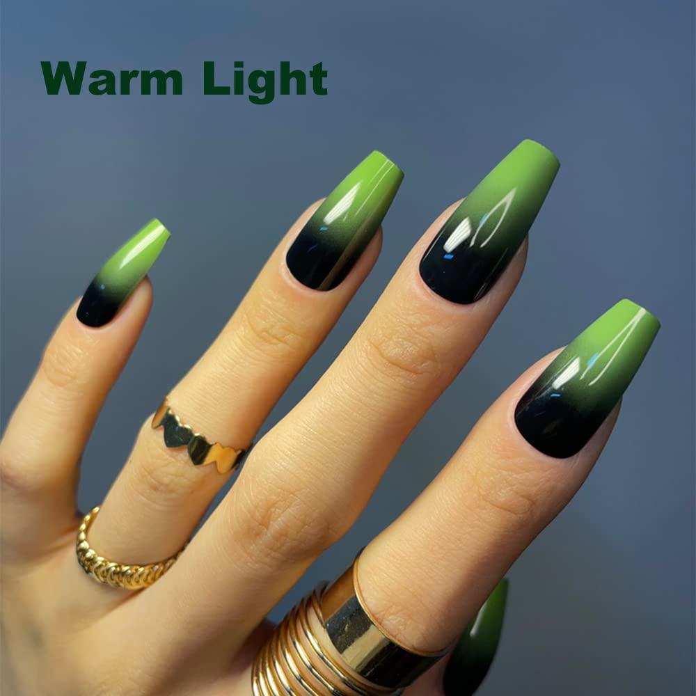 amazon.com Amazon.com: Uranian Coffin Press on Nails Long Black Fake Nails  with Designs Ombre Glossy False Nails Full Cover French Tip Nails Halloween Acrylic  Nails for Women and Girls (24pcs) : Beauty