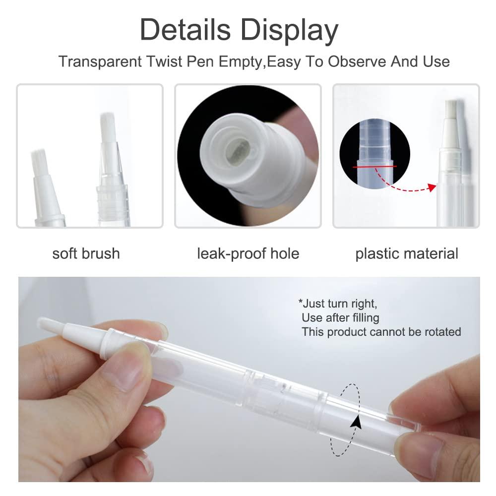 BWXXXR 12 Pack 3ml Transparent Twist Pens Empty Cuticle Oil Bottles