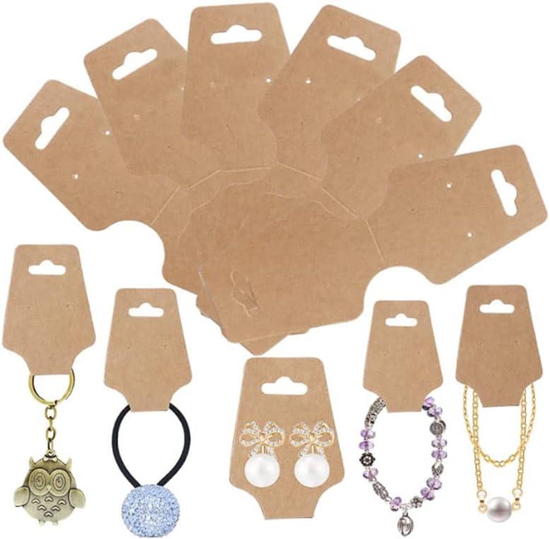 200 PCS Necklace Display Cards Self Adhesive - Jewelry Adhesive Kraft Paper Cards  Necklaces Keychains Bracelet Display Cards Jewelry Display Cards for  Necklaces (Cowhide)