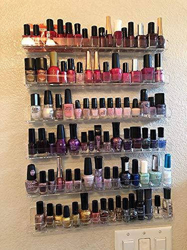 NIUBEE Clear Acrylic Nail Polish Organizer Display Wall Mounted