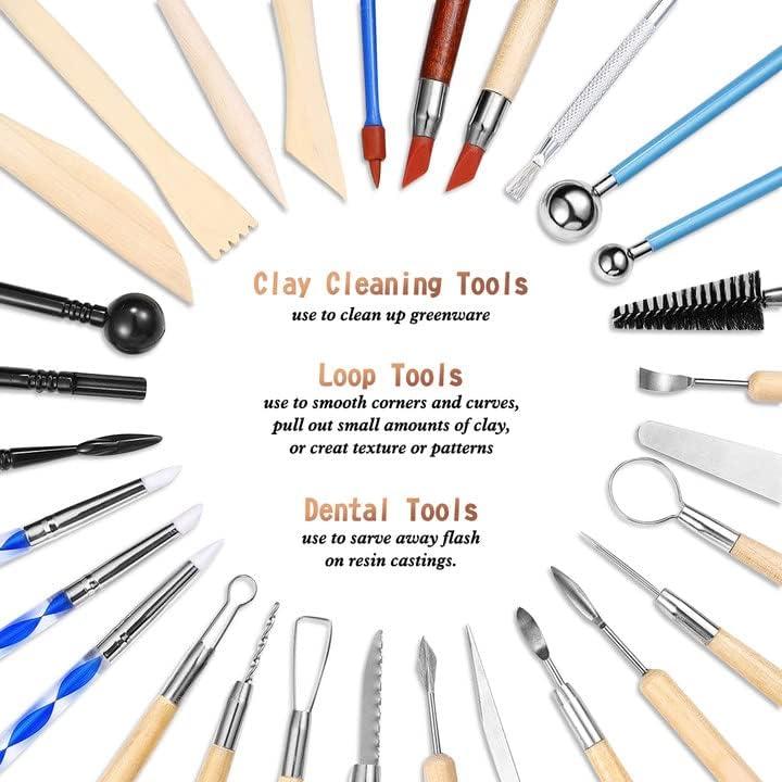 61Pcs Pottery Ceramic Tools & Polymer Clay Sculpting Tools Set for Pottery  Modeling and Carving