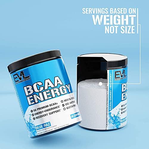 Evlution Nutrition BCAA Anytime Energy Powder Pre Workout Powder with
