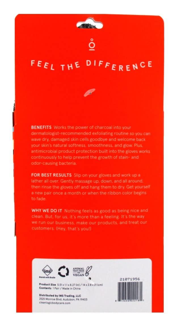 Clean Logic Exfoliating Body Gloves Charcoal Infused