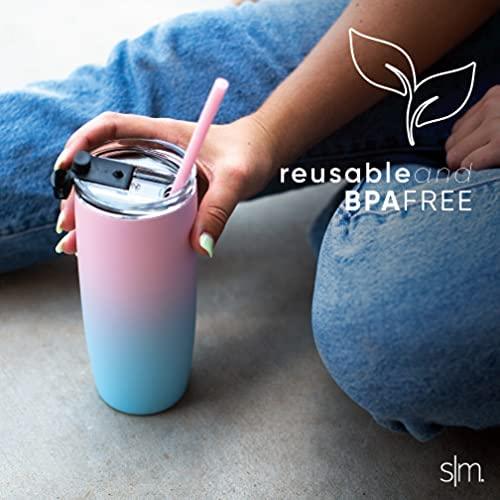 Simple Modern Reusable Straws 12 Pack Plastic for Tumblers and Travel Mugs  - Classic, Voyager, Cruiser, Scout - Midnight Black 12 Count (Pack of 1)  Midnight Black - Plastic