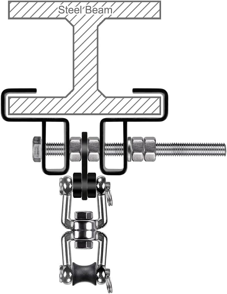 SELEWARE Steel I Beam Heavy Bag Hanger, Heavy Duty IBeam Clamp Holder
